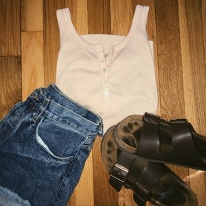 Aerie Ribbed Henley Tank